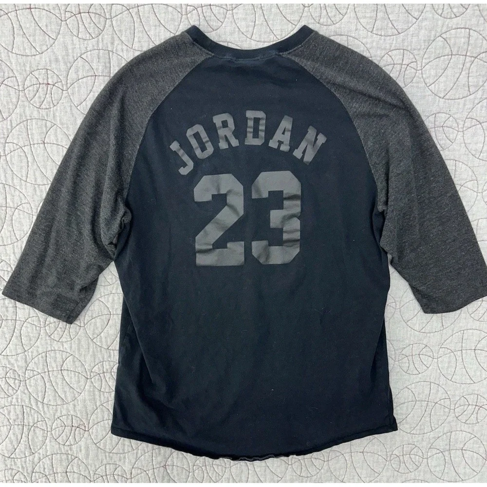 Jordan Raglan‎ Baseball Tee Black 23 Jumpman Graphic / Men's XL